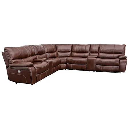 7 Piece Power Headrest Reclining Sectional with 2 Consoles